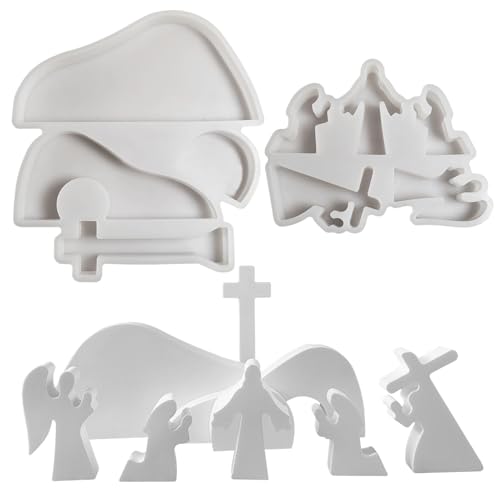 Jenshhch Silikonform Jesus Gießformen 3D Silikonform Epoxidharz Formen Gipsformen zum Gießen für DIY Weihnachten Ornamente von Jenshhch
