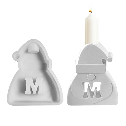 Jenshhch Silikonformen Für Weihnachtskerzen Santa Kerzenständer 12x9.9x3.2cm Kerzenhalter Einfache Entformung Langlebiges Material Kerzenherstellung DIY Dekoration (C) von Jenshhch