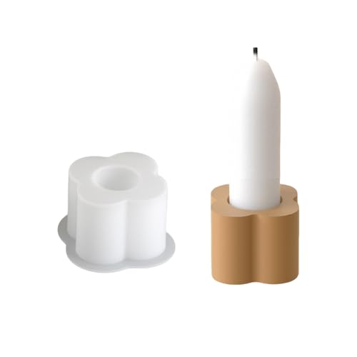 Jenshhch Silikonformen Gießform Kleeblatt Kerzenhalter Basteln Beton Kerzen DIY Handwerk Für Weihnachten Halloween Party Jahreszeitliche Feiern (B) von Jenshhch