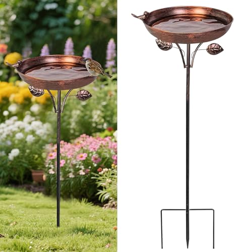 Jenshhch Stehendes Vogelbad Aus Metall Mit Ständer - Winterfeste Vogeltränke Für Garten Und Wildvögel Robustes Design (C) von Jenshhch