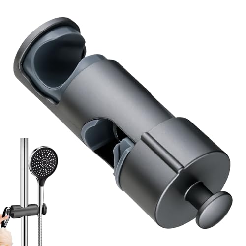 Jenshhch Universelle Duschkopfhalterung Handbrause Halterung 19-25 mm Verstellbarer Durchmesser Duschbrausehalterung Schieberklemme für Schiebestange einstellbar Schwarz (B) von Jenshhch