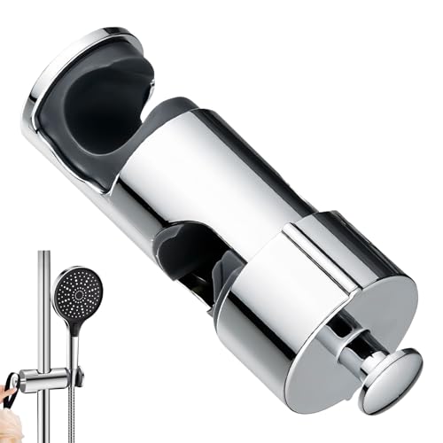 Jenshhch Universelle Duschkopfhalterung Handbrause Halterung 19-25 mm Verstellbarer Durchmesser Duschbrausehalterung Schieberklemme für Schiebestange einstellbar Schwarz (C) von Jenshhch