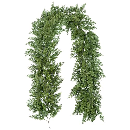 Künstliche Kiefer Grün Zypressen Girlande 180/200cm, Weihnachtsgirlande für Innen und Aussen, Weihnachten Aesthetic Deko Tannengirlande, Girlande Weihnachten Tannengrün von Wände und Treppe (190CM) Künstliche Kiefer Grün Zypressen Girlande 180/200cm, Weihnachtsgirlande für Innen und Aussen, Weihnachten Aesthetic Deko Tannengirlande, Girlande Weihnachten Tannengrün von Wände und Treppe (190CM) von Jenshhch