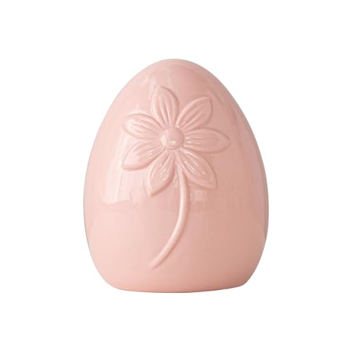 Osterei aus Keramik, Osterdeko Osterei mit Blumen Muster, Ostern Deko Eier in Porzellan Optik, Ostern Tischdeko Osterei zum Hinstellen, Osterbrunch Deko Easter Eggs für Ostergeschenke (Rosa B) von Jenshhch