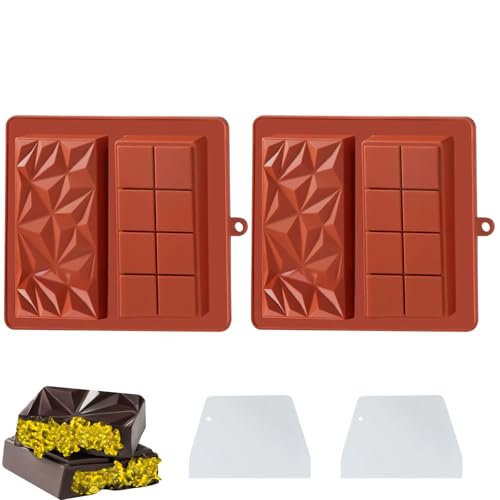 Jenshhch Schokoladenform Tief Silikon, Antihaftbeschichtung Tiefe Schokoladenform Schokolade, Schokoladentafel Form für Schokolade Praline Süßigkeiten, Silikonform Schokolade zum Backen Zu Hause (2D) von Jenshhch
