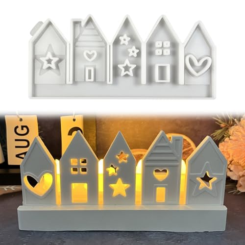 Silikonformen Gießformen Häuser Kerzenhalter, Haus Kerzenformen zum Gießen, Kerzen Selber Machen Set Silikonform, Kerzenform Seifenform Epoxidharz Formen Haus für Sojawachs Kerzen, Seife, Gips Silikonformen Gießformen Häuser Kerzenhalter, Haus Kerzenformen zum Gießen, Kerzen Selber Machen Set Silikonform, Kerzenform Seifenform Epoxidharz Formen Haus für Sojawachs Kerzen, Seife, Gips von Jenshhch