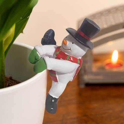 Weihnachtsfiguren Kletternde Blumentopf, 11cm Winter Deko Schneemann/Weihnachtsmann Deko Figur, Weihnachten Deko Innen Mini Weihnachtsfiguren, Weihnachtsdeko Figuren Klein Geschenk (Schneemann) von Jenshhch