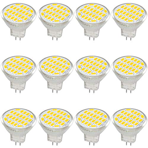 Jenyolon MR11 GU4 LED Lampen neutralweiß 3W AC/DC 12V, 4000K, 400Lm, Ersatz für 30W Halogenlampen Glühlampen, MR11 LED Leuchtmittel klein Birne Spot Licht, 120°Abstrahlwinkel, 12er Pack von Jenyolon