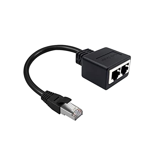 JeoPoom RJ45 Splitter Adapter Kabel, LAN Ethernet NetzwerkCable Adapte, 1 Auf 2 Ethernet Female Plug Adapter LAN Splitter, für Ethernet Cat5, Cat5e, Cat6, Cat7 von JeoPoom