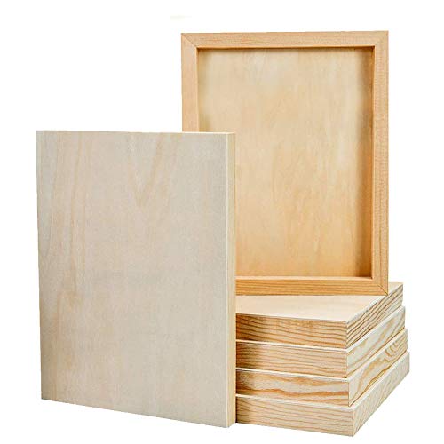 JeogYong 6pcs Holz Leinwand, Holzplatte Unvollendete Holz Malgrund Malplatte, Kreative Hausgemachte Holz Bilderrahmen, Natur Holzbretter Keilrahmen Malkarton zum Malen, Zeichnen, Kunsthandwerk 30x20cm von JeogYong