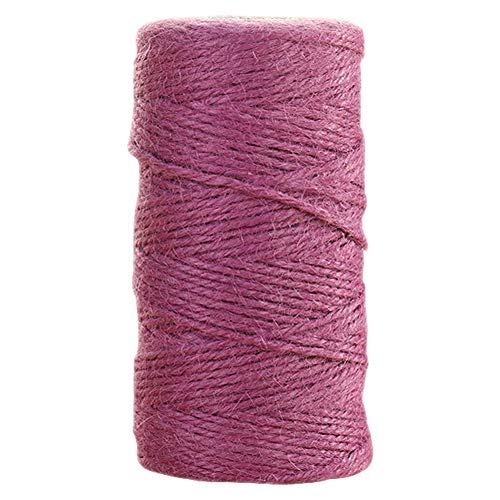 JeogYong Jute-Schnur, 2 mmx100 m, naturfarben, Jute-Schnur, 3-lagig, Gartenschnur, Küchenschnur, dickes Juteseil für Dekoration, Floristik, DIY, Bündelung, Verpacken von Geschenken (hellviolett) von JeogYong