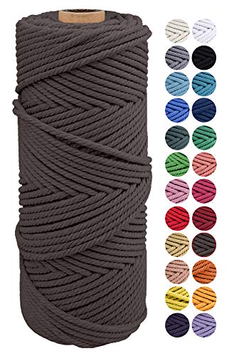 JeogYong Naturliches Baumwolle Garn, Natürlich Baumwollgarn Makramee-Seil Weiches Baumwoll-Seil, zum Wandbehänge, Pflanzenhalter, Basteln, Heimtextilien, Geschenkverpackung 2mm x 100m (Braun) von JeogYong