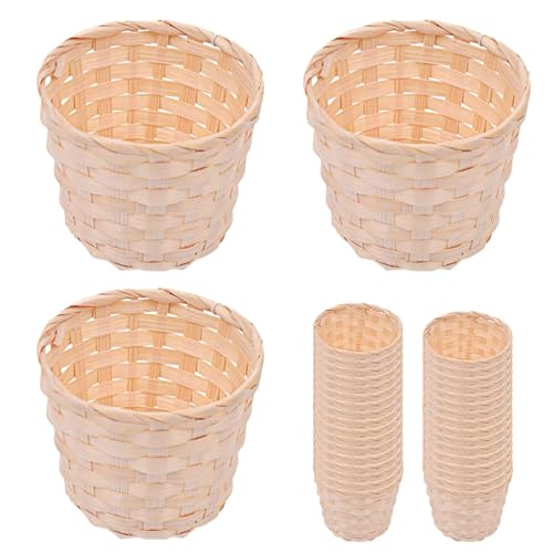 Berrykorb, 36pcs Mini -Korb, Bambusstreifen gewebt von Jeorywoet