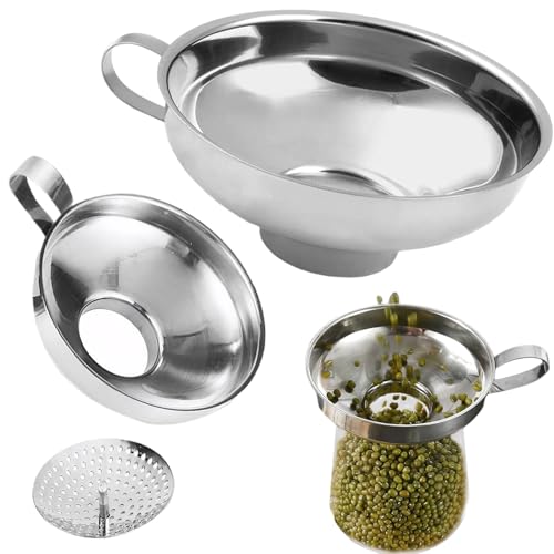 Edelstahl -Trichter, 3pcs -Trichter zum Füllen von Flaschen Set Raudy Wide Mund mit Sieb Easy sauber poliert Edelstahl -Trichter, 3pcs -Trichter zum Füllen von Flaschen Set Raudy Wide Mund mit Sieb Easy sauber poliert von Jeorywoet