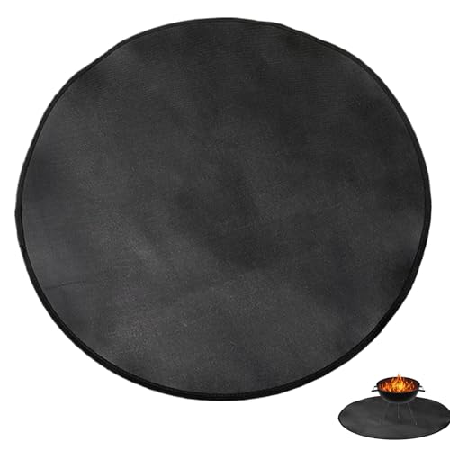 Feuermatte, Feuerstellenmatten für Under Fire Pit 30 '' 3-layer-Hitzeresistente feuerfeste Matte runde wasserdichte Feuermatte unter Grillmatten für Grasdeck Terrasse Außenholz Holzbrennung BBQ Acces von Jeorywoet