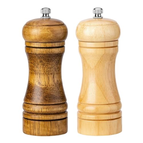 Holzsalz- und Pfefferschleifer -Set 2PCS 5 Zoll nachfüllbares Manual Salz und Pfeffermühle mit verstellbarem Keramikrotor & Sichtbares Fenster für die Küche BBQ Restaurant Holzsalz- und Pfefferschleifer -Set 2PCS 5 Zoll nachfüllbares Manual Salz und Pfeffermühle mit verstellbarem Keramikrotor & Sichtbares Fenster für die Küche BBQ Restaurant von Jeorywoet