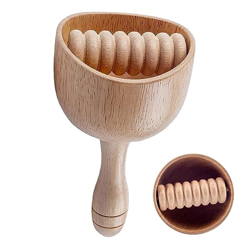Holztherapie -Massagewerkzeuge Handbuch Lymphdrainage Massaget Tragbares Gua SHA Body Tool Leichtes Körperbildungsmassagegeräte für Männer Männer 3,9 x 3,5 Zoll, Holztherapie -Massagewerkzeuge von Jeorywoet