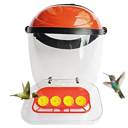 Jeorywoet Hummingbird Feeder, Hummingbird Feeder Hut, Plastikfutterhäuschen, 2-in-1-tragbare Feedermaske mit Verstellbarer Kopfhand, für Gartenterrasse Yard Jeorywoet Hummingbird Feeder, Hummingbird Feeder Hut, Plastikfutterhäuschen, 2-in-1-tragbare Feedermaske mit Verstellbarer Kopfhand, für Gartenterrasse Yard von Jeorywoet