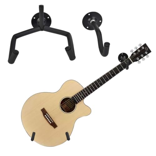 Jeorywoet 2 -teilige Gitarrenständer Kleidung Haken Haken Eiche Horizontale Gitarren -Wand -Mount -Rack -Display für die meisten Gitarren -Musikinstrumente von Jeorywoet