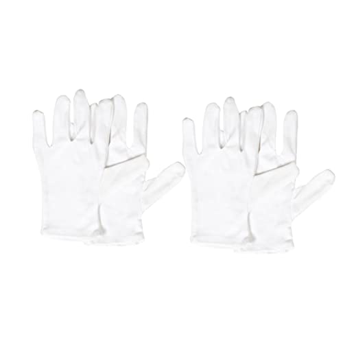 Jeorywoet 2pair -Baumwollarbeit Handschuhe Dehnbarer Auskleidungshandschuh für Schmuck Silber Kostüminspektion Umgang mit Kunsts weiße Baumwollhandschuhe von Jeorywoet