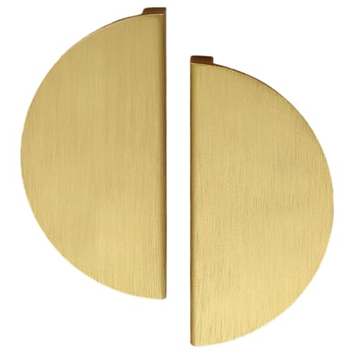 Jeorywoet Einzigartige Schubladenzüge, 2pcs Schubladen zieht Aluminiumlegierung halbkreisförmiger einzigartiger Spaß- und Funktionsschrankgriffe, golden für Zuhause von Jeorywoet