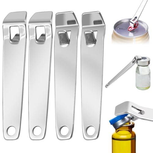Jeorywoet Fläschchenöffner, 4pcs Mini -Flaschenöffner, Edelstahl -Flaschenkappenöffner für Botox, Medikamente und Getränke, vielseitige kompakt von Jeorywoet