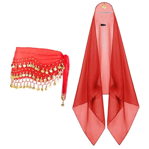 Jeorywoet Gänse -Outfits, Veranda Gäste Kleidung, Bauchdanz -Veranda -Outfits mit glänzendem Gold -Pailletten -Kopftuch und Hüftschal, Kleidung Jeorywoet Gänse -Outfits, Veranda Gäste Kleidung, Bauchdanz -Veranda -Outfits mit glänzendem Gold -Pailletten -Kopftuch und Hüftschal, Kleidung von Jeorywoet