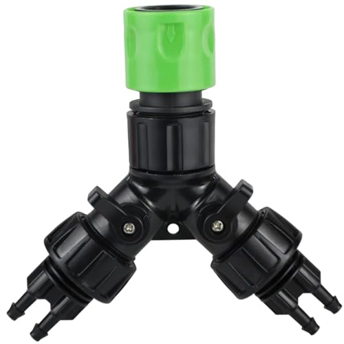 Jeorywoet Gartenschlauchsplitter, Tropfbewässerungshahnadapter, PVC-Leck-freier Gartenschlauchsplitter, 1/4 Zoll und 4 Möglichkeiten für Greenhouse Yard Farm für Outdoors von Jeorywoet