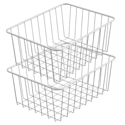 Gefrierkorb, 2pcs Gefrierenträger -Organizer, 11x8.5x4.7 Edelstahldrahtkiste Gefrierschrank Organizer, stapelbare Rechteckkörbe für aufrecht von Jeorywoet