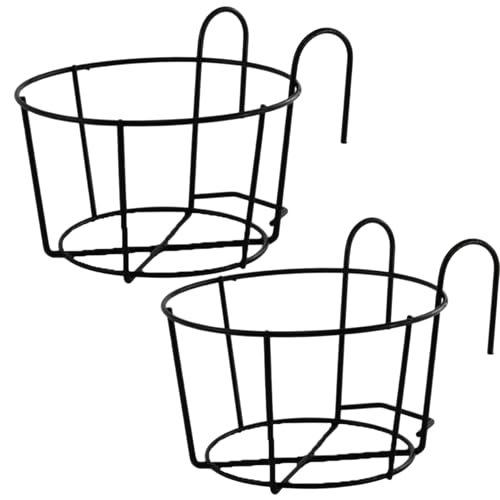 Jeorywoet Geländerpflanzenhalter, 2 -pcs -Geländerpflanzenhalter, hängende Eisenblumentopf mit Haken, robuste Zaunkleiderbügel für Innen- und Außenbereiche für die Freien von Jeorywoet
