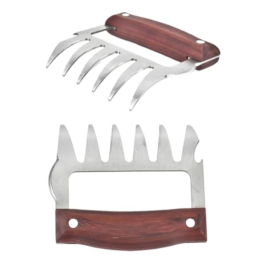Jeorywoet Huhn, 2 Stcs Fleisch Edelstahl Hähnchen mit Holzgriff Fleischkrallen scharfe Werkzeug Multifunktionale Krallen zum Zerkleinern von Lebensmitteln Jeorywoet Huhn, 2 Stcs Fleisch Edelstahl Hähnchen mit Holzgriff Fleischkrallen scharfe Werkzeug Multifunktionale Krallen zum Zerkleinern von Lebensmitteln von Jeorywoet
