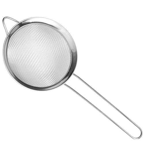 Jeorywoet Kleines Sieb, Siebe zum Kochen, 2,6 Zoll Durchmesser..Edelstahlmehl Sifter, feines Netzsieb mit langem Griff, hängendes Mini -Sieb für Küche, Mehlsifter Jeorywoet Kleines Sieb, Siebe zum Kochen, 2,6 Zoll Durchmesser..Edelstahlmehl Sifter, feines Netzsieb mit langem Griff, hängendes Mini -Sieb für Küche, Mehlsifter von Jeorywoet