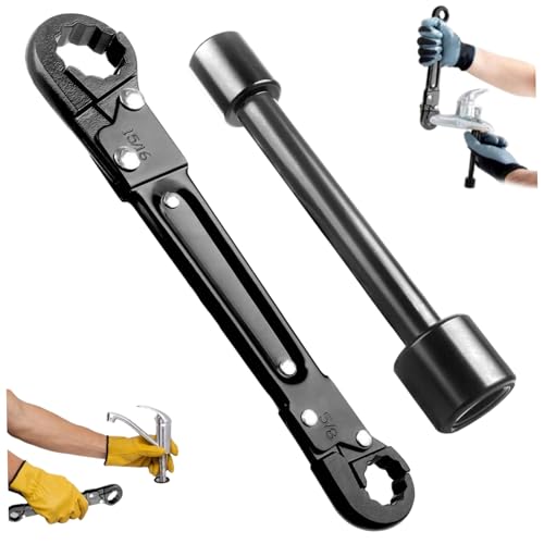 Jeorywoet Klempnerschlüssel, 2pcs/Set -Winkelstopschlüssel, Metallhahn, professionelle Installationswerkzeuge für Badezimmer, Küchenspülen, Haushaltsrohrleitungen Jeorywoet Klempnerschlüssel, 2pcs/Set -Winkelstopschlüssel, Metallhahn, professionelle Installationswerkzeuge für Badezimmer, Küchenspülen, Haushaltsrohrleitungen von Jeorywoet