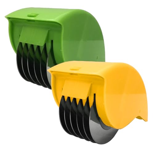 Jeorywoet Kräuterschneider, 2pcs Kräuterwalze mit 6 Edelstahlblatthandbuch PP Hacker Waschbar wiederverwendbares arbeitssparend von Jeorywoet