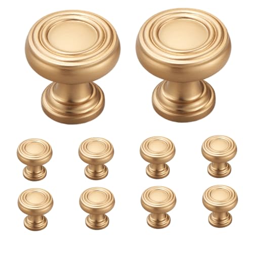 Jeorywoet Küchenschrankknöpfe, 10pcs Schrankknöpfe, 2x2 runde Zink -Legierungs -Kommode, Einzelloch für Kommodenschubladenschrankschrank Schrank von Jeorywoet