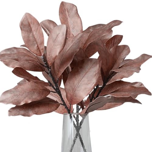 Jeorywoet Magnolienstämme, 3pcs Magnolia Blätter künstliche Stängel Blätterzweige Herbstblätter für Tafel Home Party Hochzeitsarrangement Dekor, Jeorywoet Magnolienstämme, 3pcs Magnolia Blätter künstliche Stängel Blätterzweige Herbstblätter für Tafel Home Party Hochzeitsarrangement Dekor, von Jeorywoet