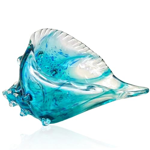 Jeorywoet Muscheldekor, Conch 8.7x4.7in Modernes Muscheldekor Kollektible tragbares Glas Decortive Glass Art Desktop Hand für Bürohaus für Heimküche geblasen von Jeorywoet