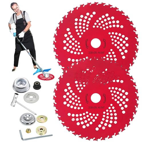 Jeorywoet Pinselschneiderblatt, 2pcs Unkraut Wacker Blade mit Zubehör 9 Zoll 36 Zähne Hardlegierung Jeorywoet Pinselschneiderblatt, 2pcs Unkraut Wacker Blade mit Zubehör 9 Zoll 36 Zähne Hardlegierung von Jeorywoet