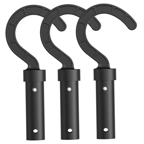 Jeorywoet Pool-Roboterhaken, 3pcs Pool-Haken für Stangen, 3, 7 x 8 Zoll schwarzer ABS-Roboter-Haken für Stangen vorgebohrt für Zuhause von Jeorywoet