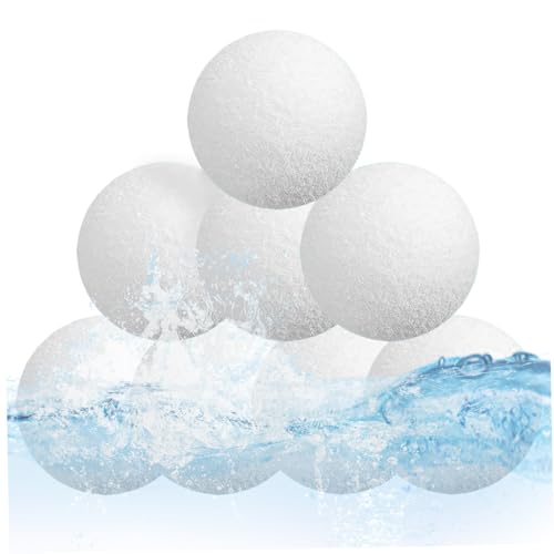 Jeorywoet Pool -Scum -Schwamm, 8pcs Poolöl absorbierende Schwammkugel, Wiederverwendbare Reinigungskugeln zum Schwimmen, schwimmender weißer Schaumfilter für, Absorber von Jeorywoet
