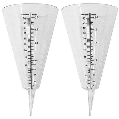 Jeorywoet Regenmesser Outdoor, 2pcs Regenmesser im Freien, Kegelformplastik mit Plastik mit Pfahl für Garten Rasengarten Jeorywoet Regenmesser Outdoor, 2pcs Regenmesser im Freien, Kegelformplastik mit Plastik mit Pfahl für Garten Rasengarten von Jeorywoet
