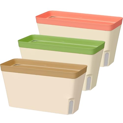 Jeorywoet Selbstbewässerungstöpfe, 3pcs belüftete Pflanzentöpfe PP Selbstbewässerung Pflanzer mit Entwässerung 10.6x5x4.7 Rechteckige sonnensichere Selbstbewässerungstöpfe Jeorywoet Selbstbewässerungstöpfe, 3pcs belüftete Pflanzentöpfe PP Selbstbewässerung Pflanzer mit Entwässerung 10.6x5x4.7 Rechteckige sonnensichere Selbstbewässerungstöpfe von Jeorywoet