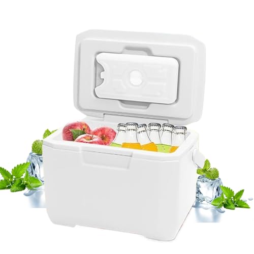 Jeorywoet Tragbarer Kühler, Kleiner Kühlbox 6L Kleiner Kühler mit 5 Eisbeutel langlebig 72-96 H Kühlkühler-Kühlbox Isolierer Gefrierkasten mit Griff für BBQ Campingreisen, Picknickkühler Jeorywoet Tragbarer Kühler, Kleiner Kühlbox 6L Kleiner Kühler mit 5 Eisbeutel langlebig 72-96 H Kühlkühler-Kühlbox Isolierer Gefrierkasten mit Griff für BBQ Campingreisen, Picknickkühler von Jeorywoet