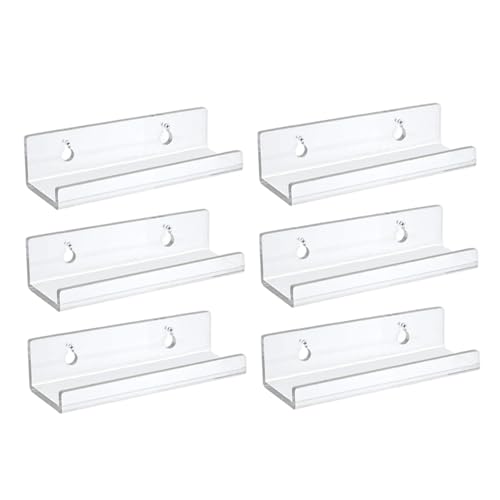 Jeorywoet Vinyl -Rekordhalter, 6pcs Vinylhalter 4 Zoll Clear Acryl Rekord Wall Mount Album Display CD -CD -Rang für Home Office, Wall Mount von Jeorywoet