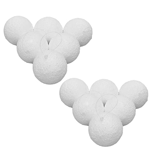 Jeorywoet Weihnachtsbaum Baubles, Weihnachten gefälschte Schneebälle bruchsicher hängende Schneeball -Ornamente Weihnachtsbaum Baubles, Weihnachtsschneeball, 12pcs 4 cm von Jeorywoet