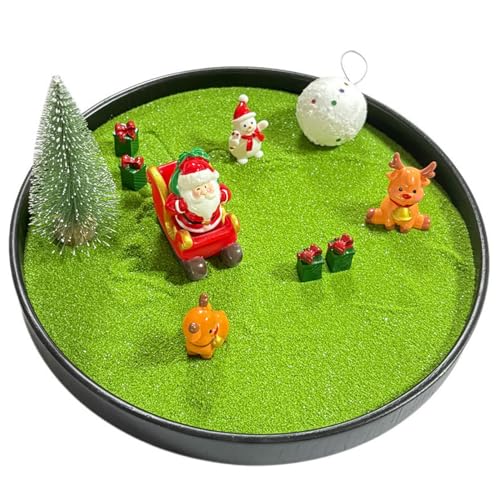 Jeorywoet Weihnachtstischdekorationen, Weihnachtsdekorationen Indoor 8.3 rund Harztisch mit Sand Schneemann -Baum Elch für Festliche Dekoration von Jeorywoet