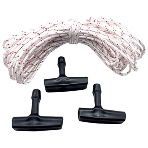 Jeorywoet Ziehen Sie Startkabel, Rasenmäher-Ziehkabel-Austausch, 49 Fuß Langer Nylon-Start mit einem 3-mm-Durchmesser mit einem 3-T-Form-Griff für Zuhause von Jeorywoet