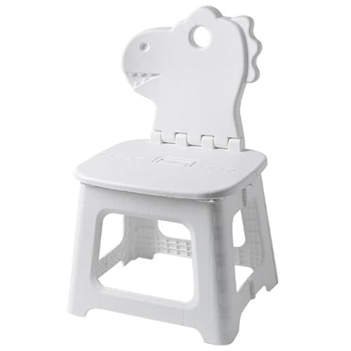 Klappbarer Schritthocker, Kinderklappstuhl Hochleistungs Plastik Faltbarer Schritt Hocker mit Dinosaurier-Rückenstütze mit integriertem Griff für Wohnzimmer Küche, Badezimmer von Jeorywoet