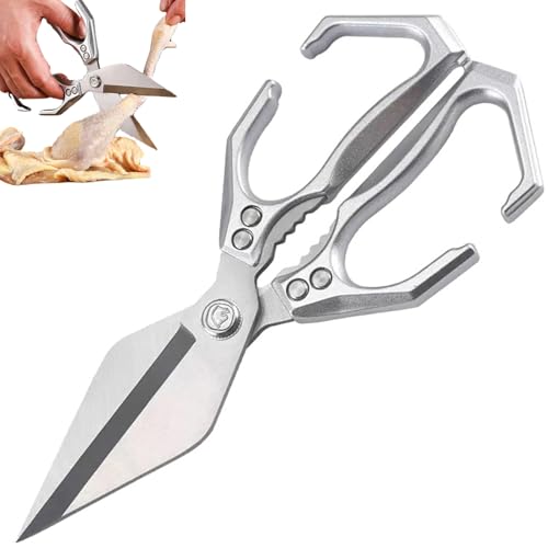 Küchenschere für Lebensmittel, Geflügelschere Multifunktional schwere Edelstahl-Küchenschere mit ergonomischem Griff für Hühnchen, Fleisch, Meeresfrüchte, Knochenschnitte, Schere von Jeorywoet