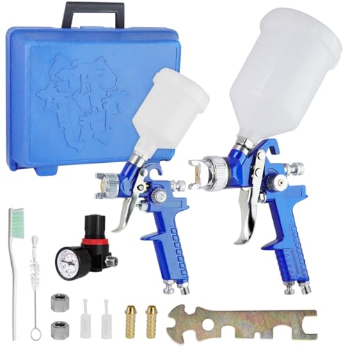 Lack -Sprühpistole, 1 Set Sprühfarbenpistole, 0, 8 mm und 1, 4 mm Düse professionelles Kit mit 125 ml für Automöbel Malheld Sprayer von Jeorywoet